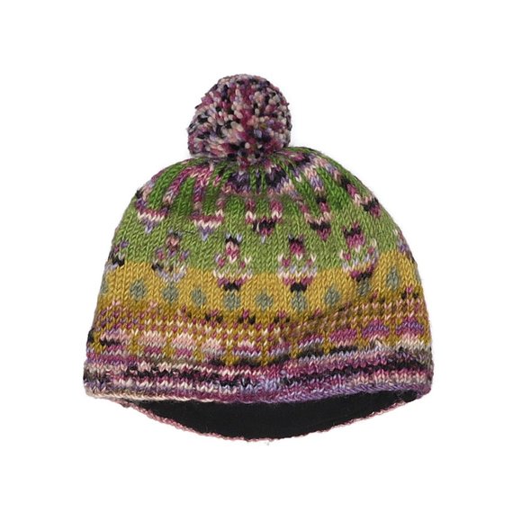 Beautiful Nordic print colorful pom beanie - Picture 2 of 2